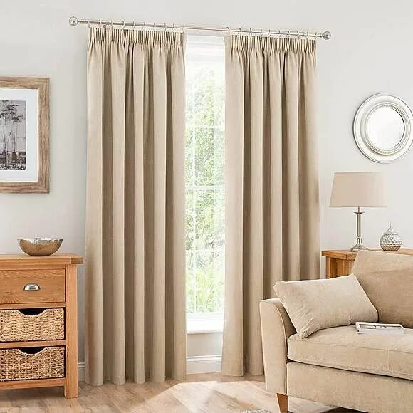 Beatrice Ready Made Lined Curtains Cream Curtains living room, Curtains, Pleated