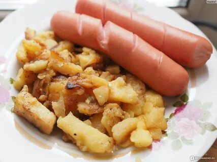 Жареная картошка с сосисками на сковороде рецепт