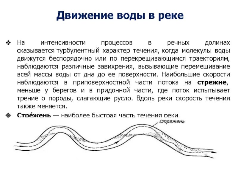 Направленное движение реки. Направленное движение реки