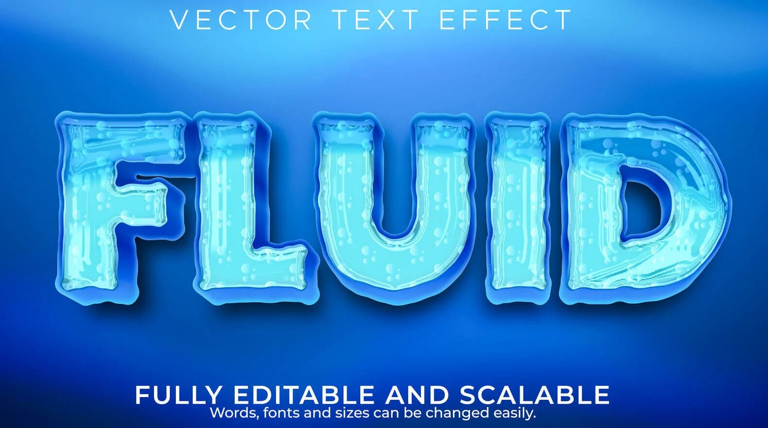 Fluid Effect. Water text Effect. Splash font.