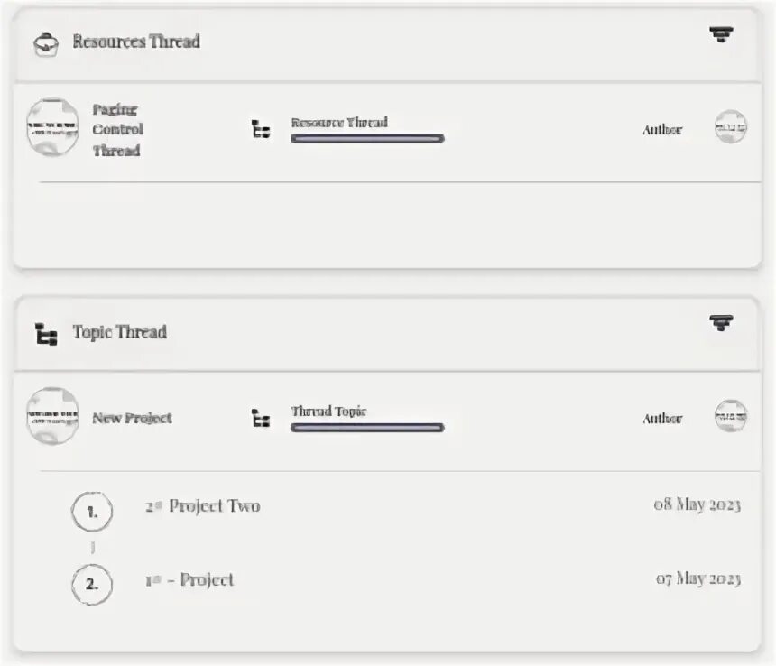 Project thread. Project thread