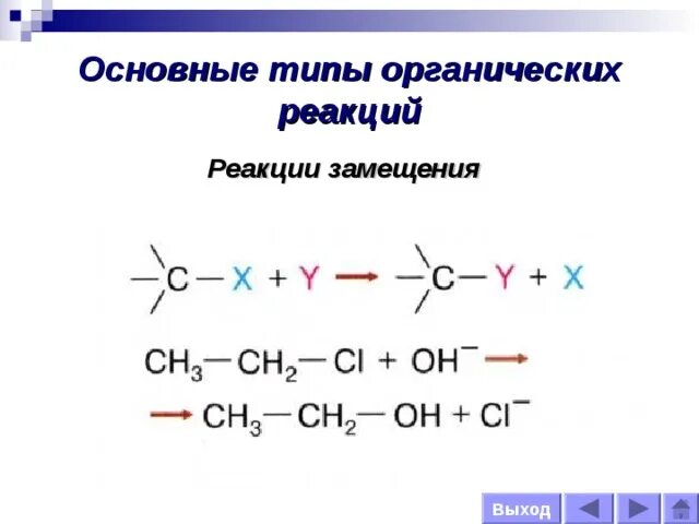 Презентация "Общая характеристика реакций органических соединений" по химии - ск