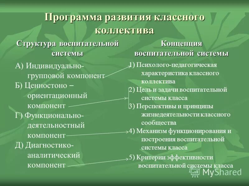 Программа развитие класса. Программа развитие класса