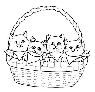 Нарисовать 5 котят