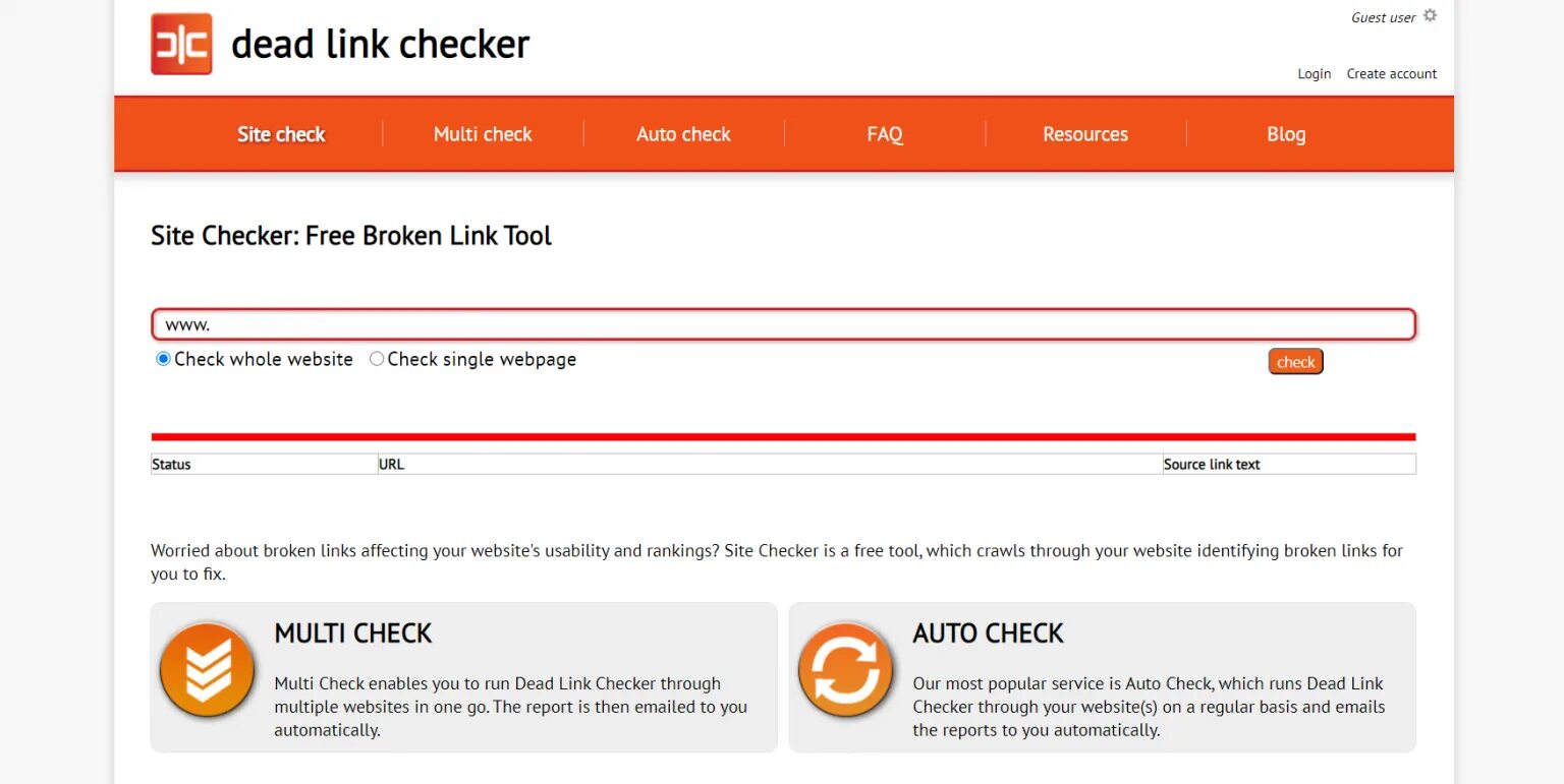 Web link checker. Link checker. website checker. deadlink. web check.