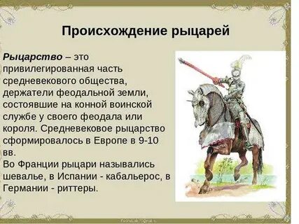 Кто такой рыцарь история 6 класс кратко