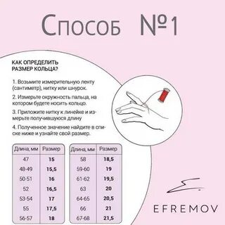 Размеры пальцев мужских таблица