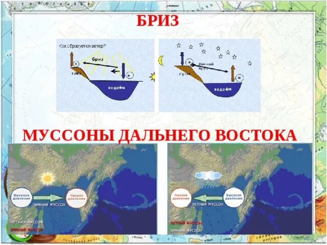 В чем различие между муссоном и бризом. Схема Муссона география 6 класс. Муссон ветер схема. Схема образования Муссона. Схема бриза и Муссона.