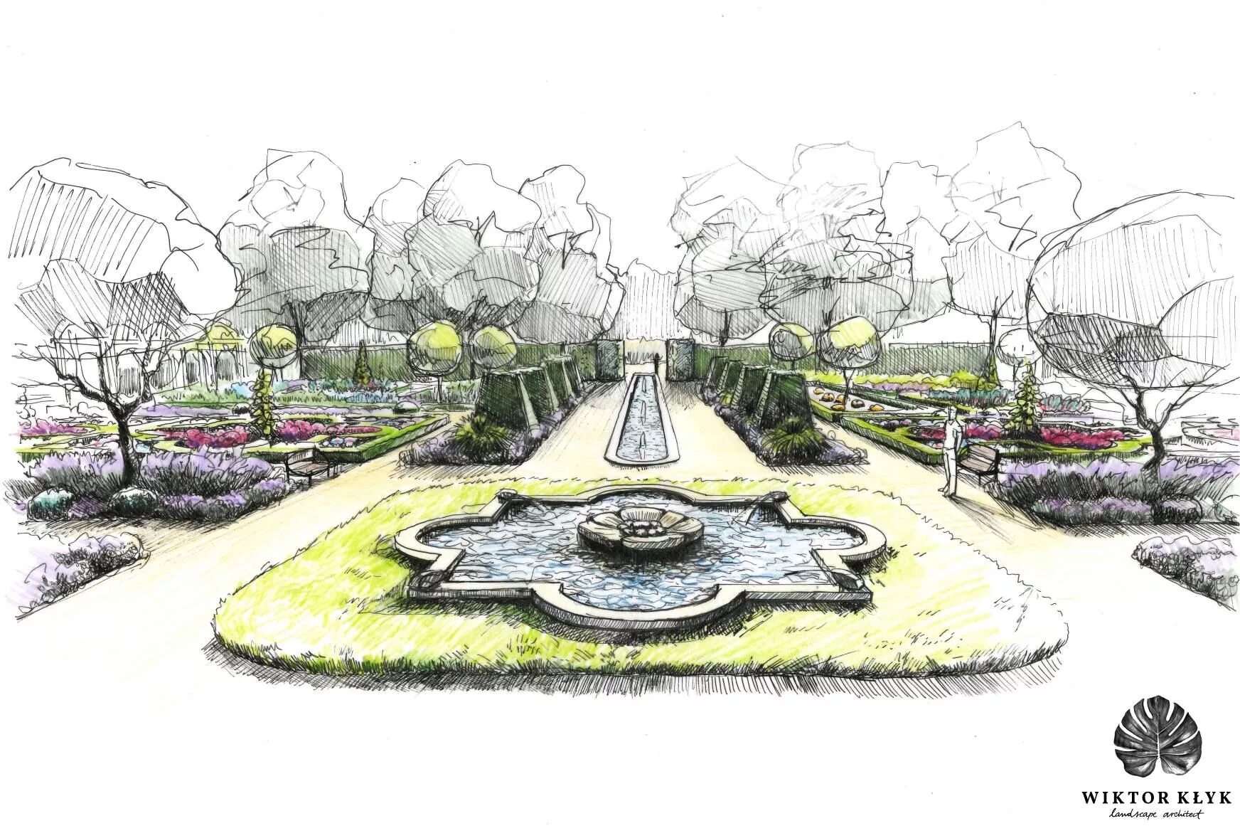 Дизайн проект парка 7 класс рисунок. Французский сад клаузура. Клаузура парковой зоны. Эскиз парка. Эскиз парковой зоны.