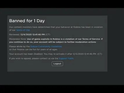 Account banned