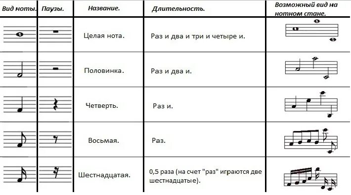 Какую ноту пою. Обозначение длительности нот на нотном стане. Обозначение длительности нот и пауз. Как обозначаются Ноты на нотном стане. Обозначение нот на нотном стане для начинающих.