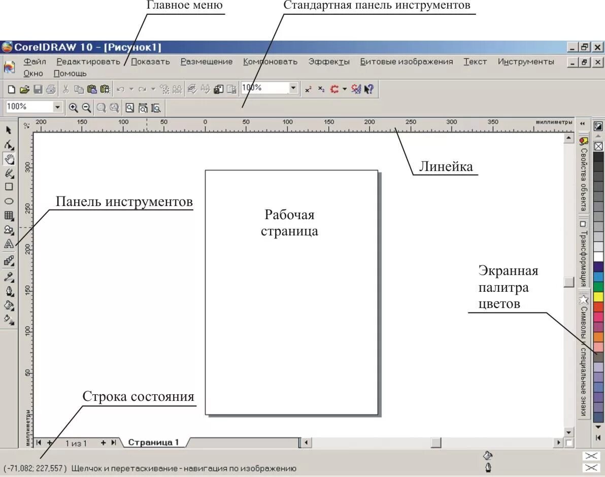 Окно coreldraw. Coreldraw изображения панели инструменты и инструменты. Интерфейс программы coreldraw x8. Панель объекты coreldraw. Стандартная панель инструментов.