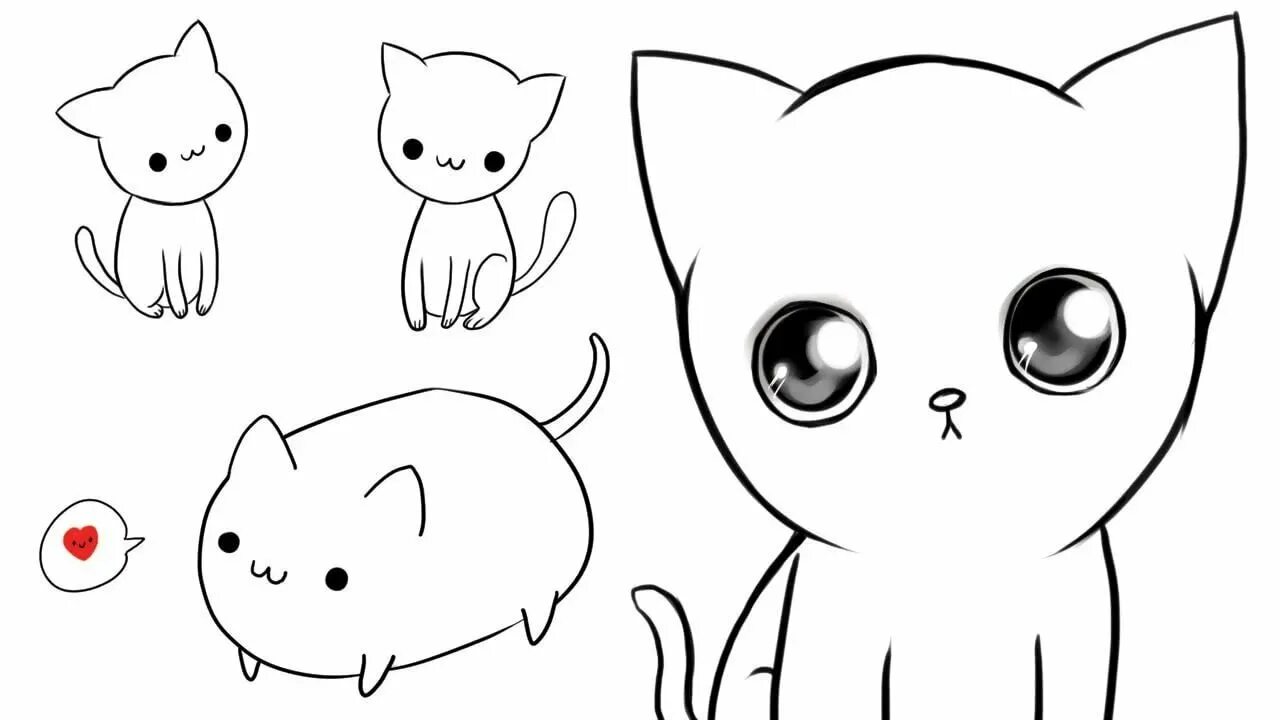Картинки для срисовывания. Рисунки для срисовки. Рисунки для срисовки котики. Легкие рисунки для срисовывания маленькие.