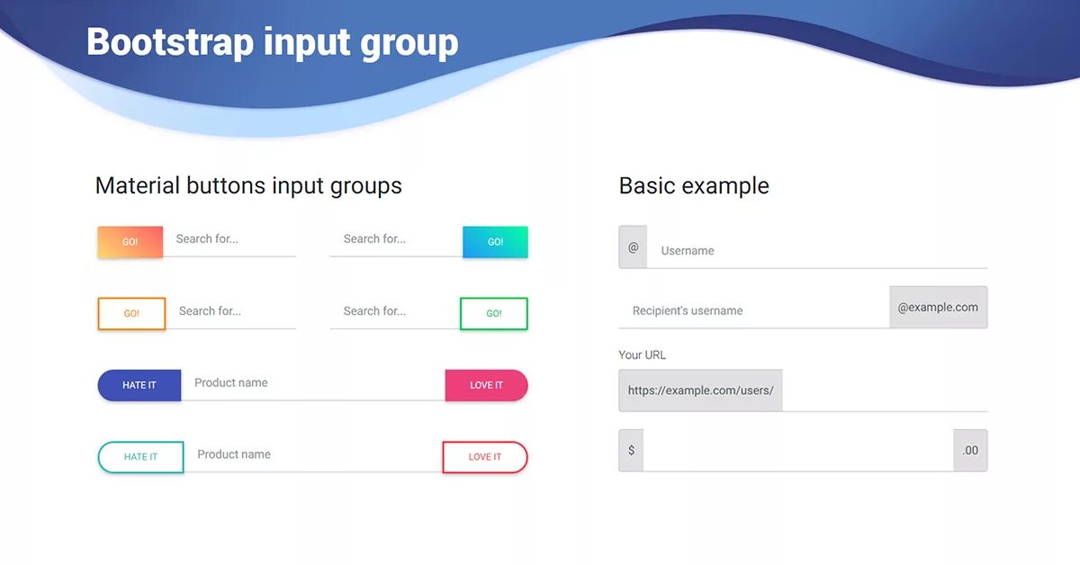 Bootstrap. Bootstrap input. Input Groups. Стили для input. Input examples