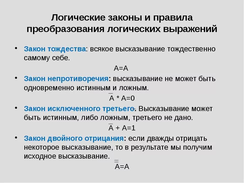 4 основные законы логики. Три основных закона логики. Законы в информатике логика. Логика логические законы. Принципы логики примеры.