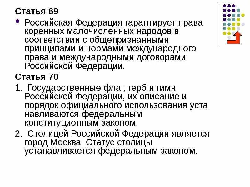 Конституция рф общепризнанные принципы. Ст 69 Конституции РФ.