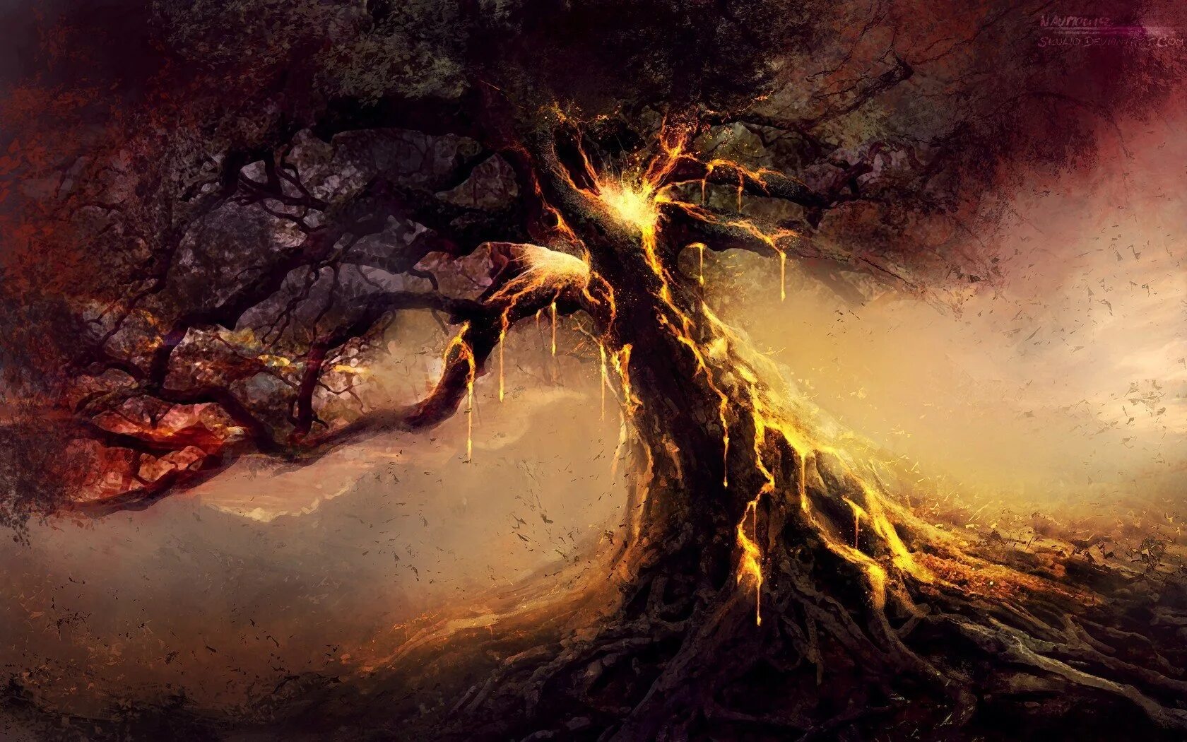 Ни дерева. Дерево фэнтези. Мистическое дерево. Горящее дерево. Дерево мистика.
