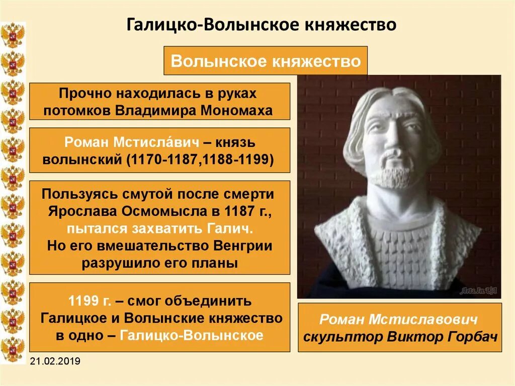 Владимиро Волынское княжество князья. Галицко-Волынское княжество князья 12-13 век.