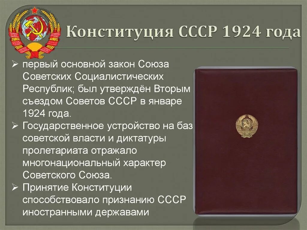 Конституция 1924 1925. Конституция СССР 1924 Г. Конституция (основной закон) СССР 1924 года. Конституция 24 года СССР. 31 Января 1924 г. II съезд советов утвердил Конституцию СССР.