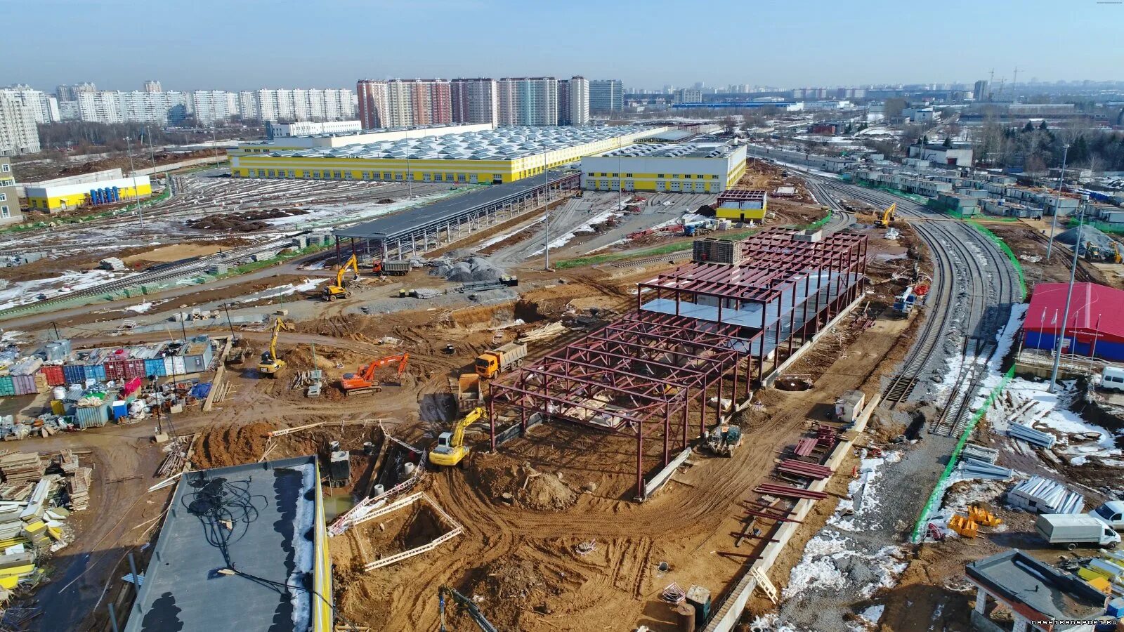 Электродепо Солнцево. Электродепо Новопеределкино. Депо метро. Стройка от метро Солнцево.