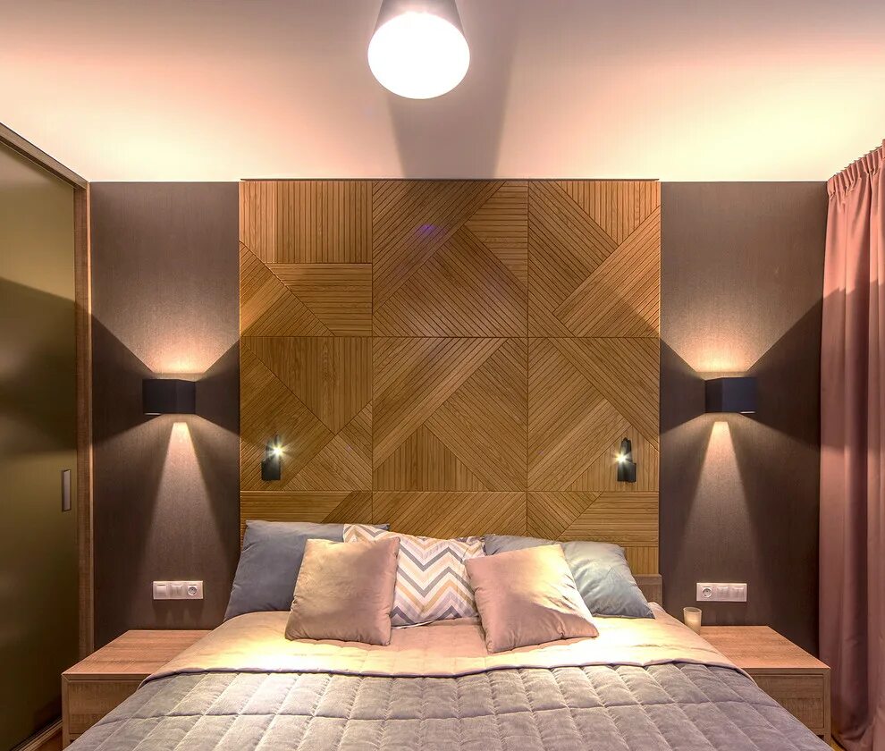 Панели на стенах в интерьере спальни Scandinavian hygge AZARI ARCHITECTS Bedroom bed design, Master bedroom interio
