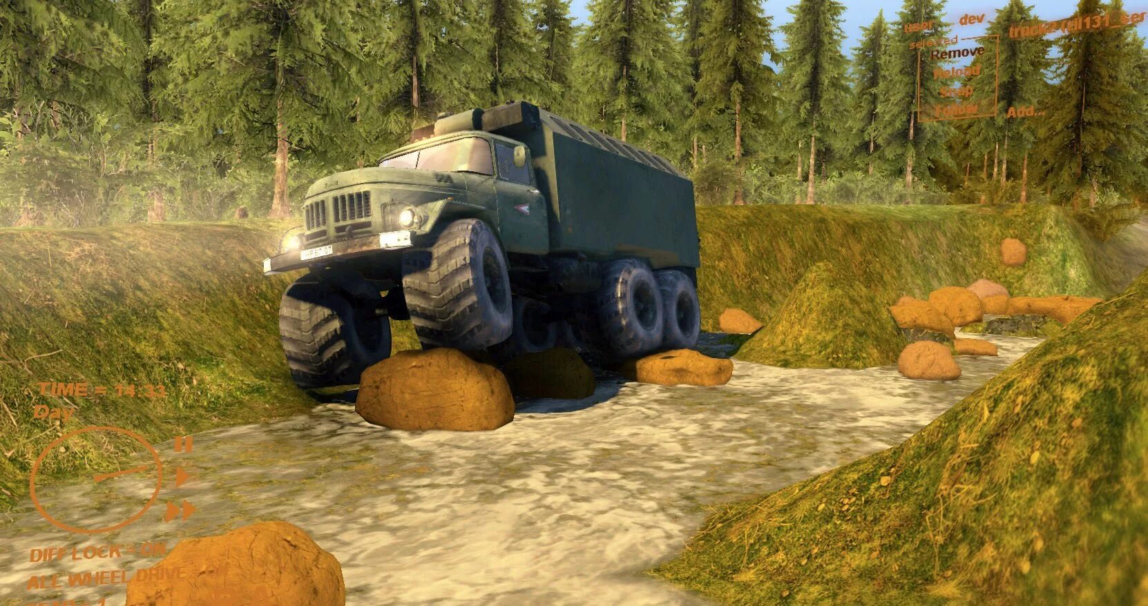 SPINTIRES. Spin Tires Шерп. ЛУАЗ MUDRUNNER. SPINTIRES самая первая версия.