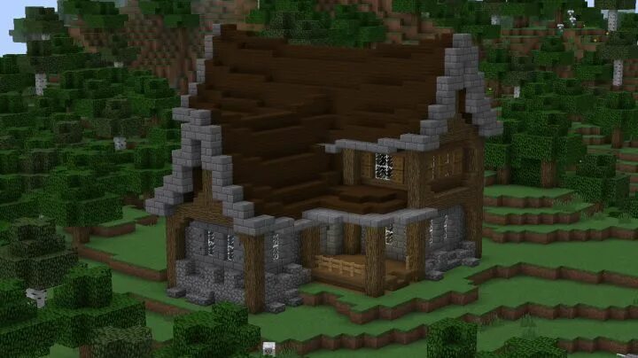Дом из ели в майнкрафт схема Styg's Chunk House Log Cabin Thing Minecraft houses, Minecraft blueprints, Minec
