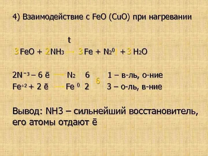 Nh3+fe3o4. Fe+nh3. Fe nh3 h2o. Взаимодействия с feo. N2 nh3 t