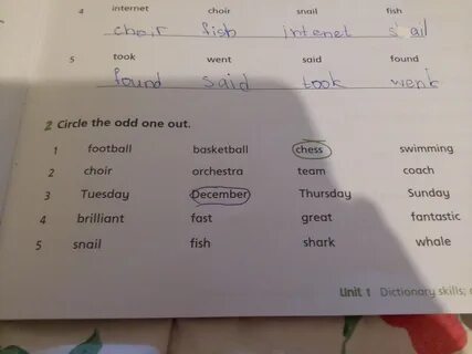 Circle the odd word out