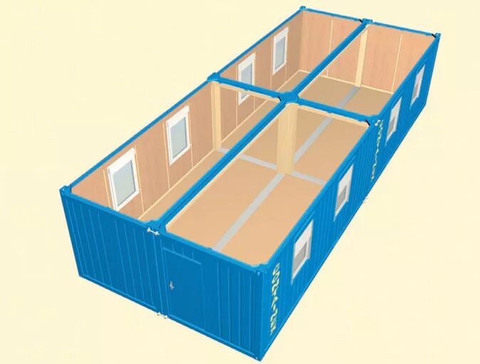 Каркас модульного здания CONTAINEX. Офисный блок-контейнер 20' вм20-Container. Revit бытовка-контейнер. Модульный вагон Транспак.