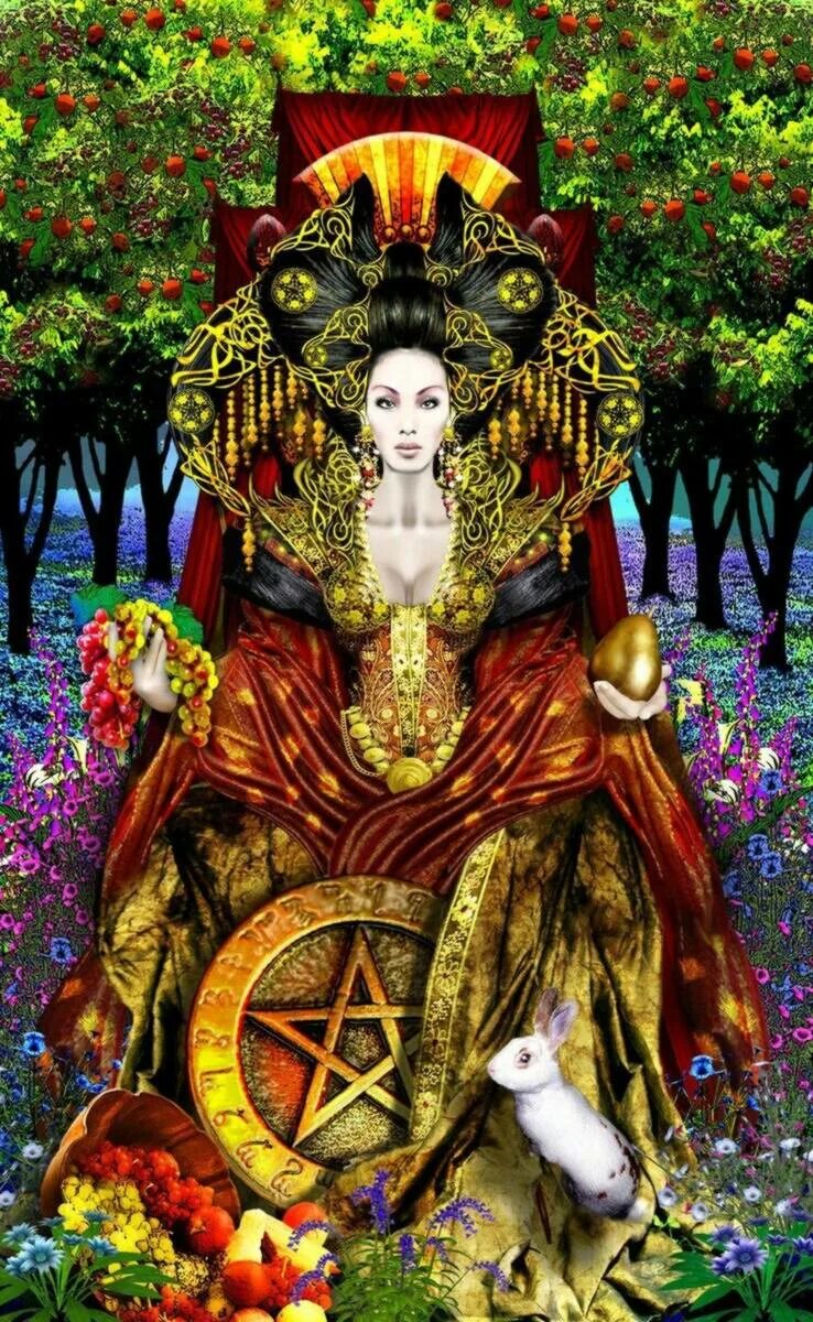 Королева пентаклей на будущее. Queen of Pentacles Таро. Аркан Императрица Таро иллюминатов. Королева пентаклей Таро иллюминатов. Императрица пентаклей Таро.