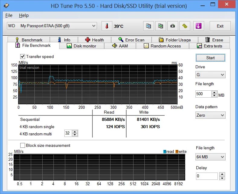 512 1024 скорость. HDD Tune.