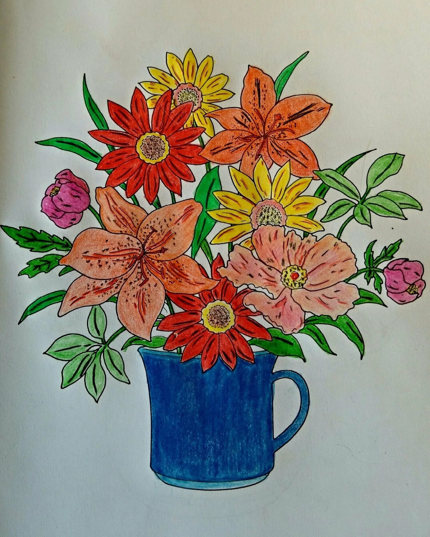 Изображение цветов 6 класс. Рисование фломастерами цветы. Букет цветов рисунок. Цветы в вазе цветными карандашами. Букет цветов для рисования детьми.
