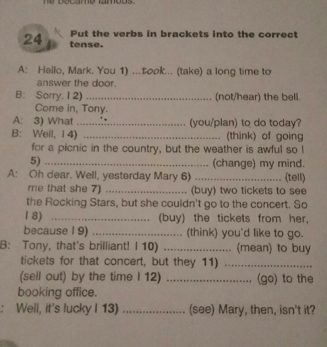 He put the plates. Put the verbs in brackets into the. tenses. put the verbs in brackets into the correct present tense:.