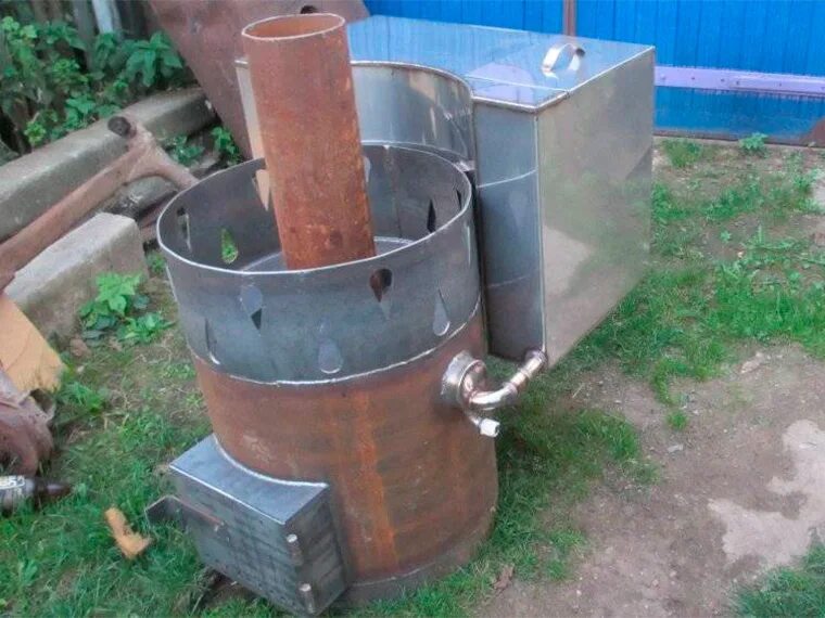 Как сварить печь из трубы. Банные печи с баком из 530 трубы.
