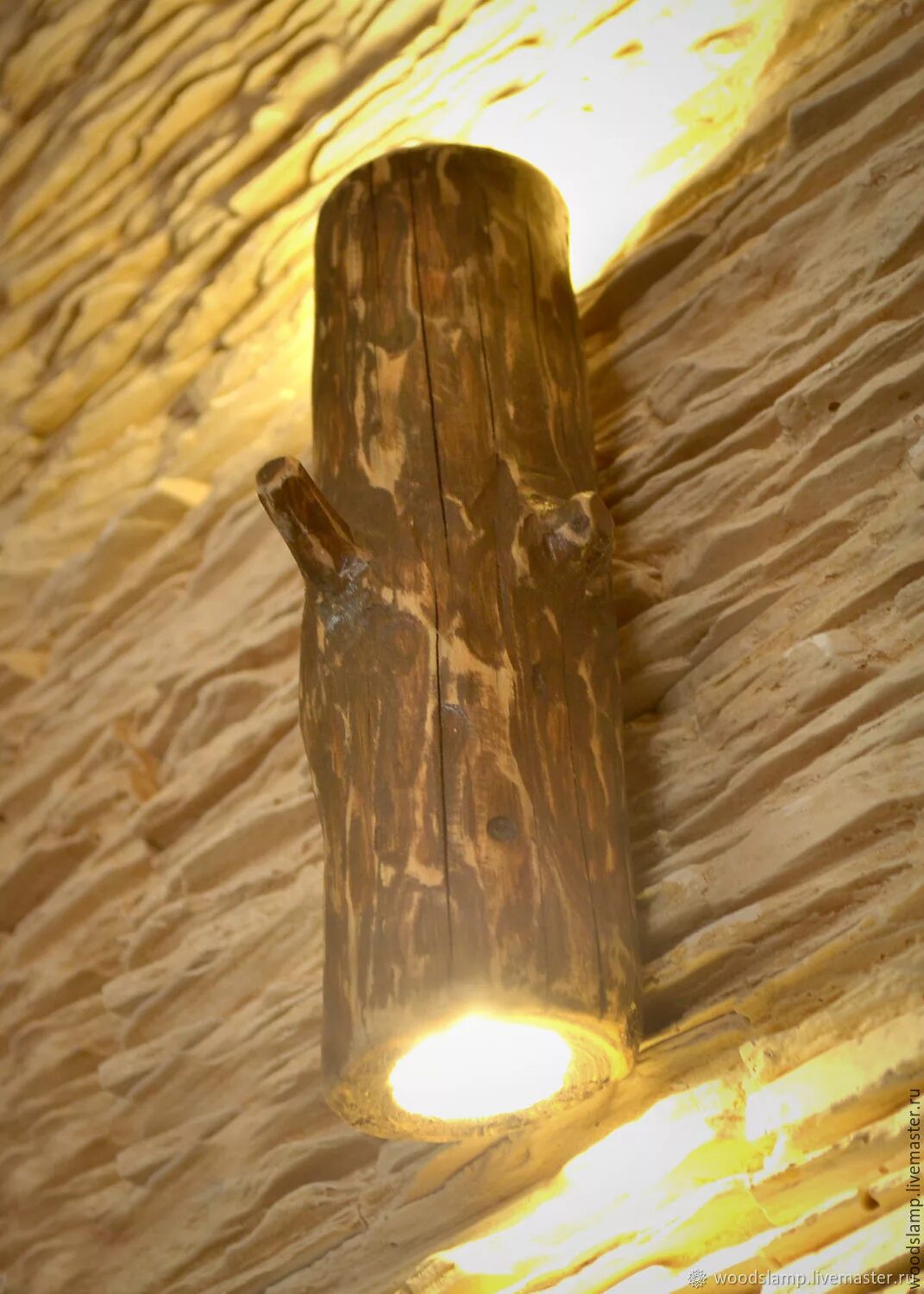 Holzwandleuchte, Wandleuchte aus natürlichem Holz, Wandleuchten, Treibholzlampe,
