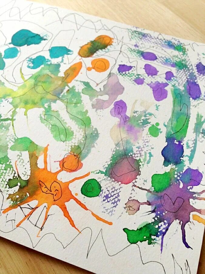 Рисование красками для детей. Рисование акварелью для детей. Необычные техники рисования акварелью для детей. Рисование акварелью с детьми 4-5 лет.