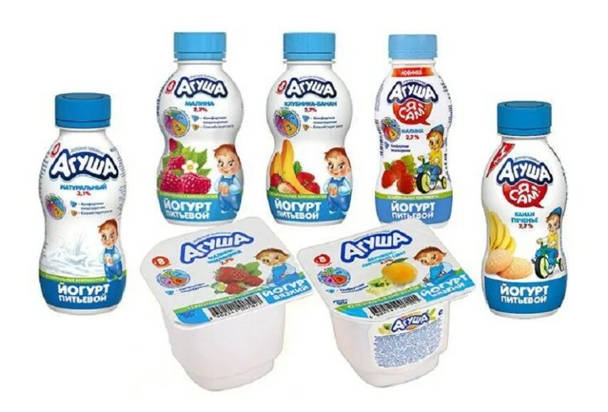 Молочные продукты ребенку 2 года. Агуша йогурт Агуша. Йогурт для детей. Кисломолочная продукция для детей. Питьевой йогурт для малышей.