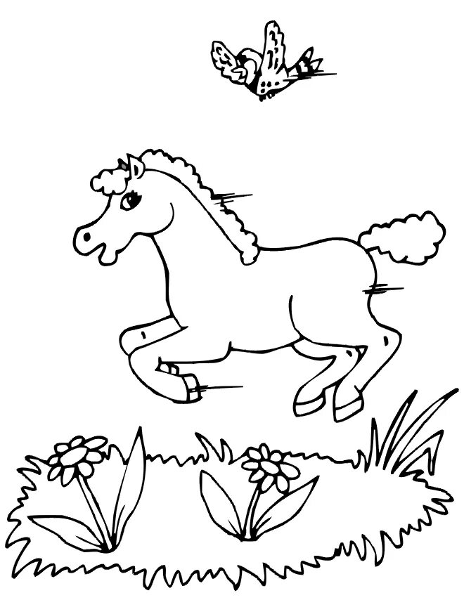 Раскраска лошадка какает. Horse riding Coloring Pages.