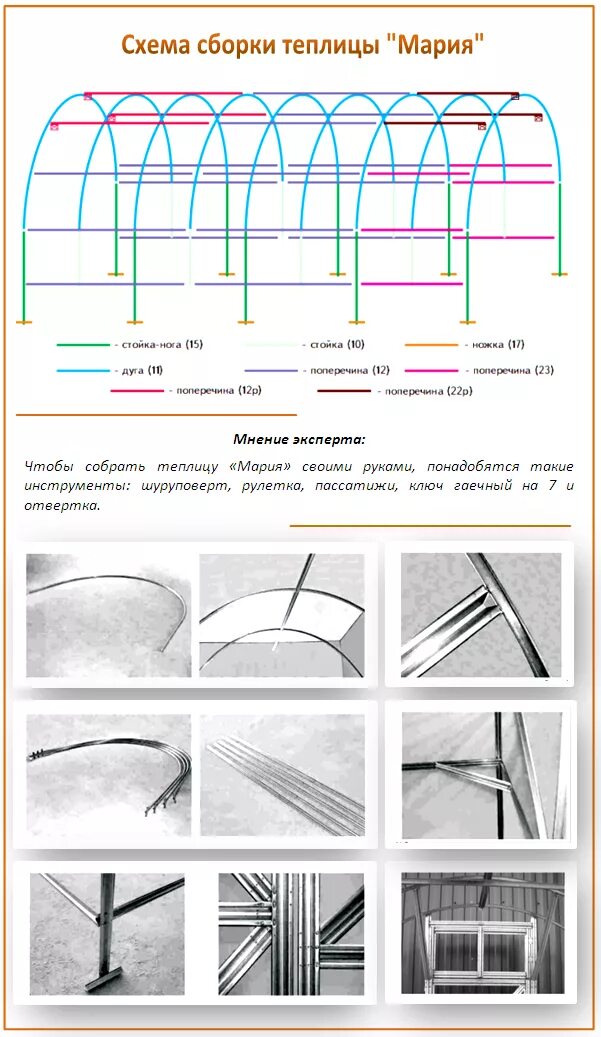 Пошаговая сборка теплицы из поликарбоната