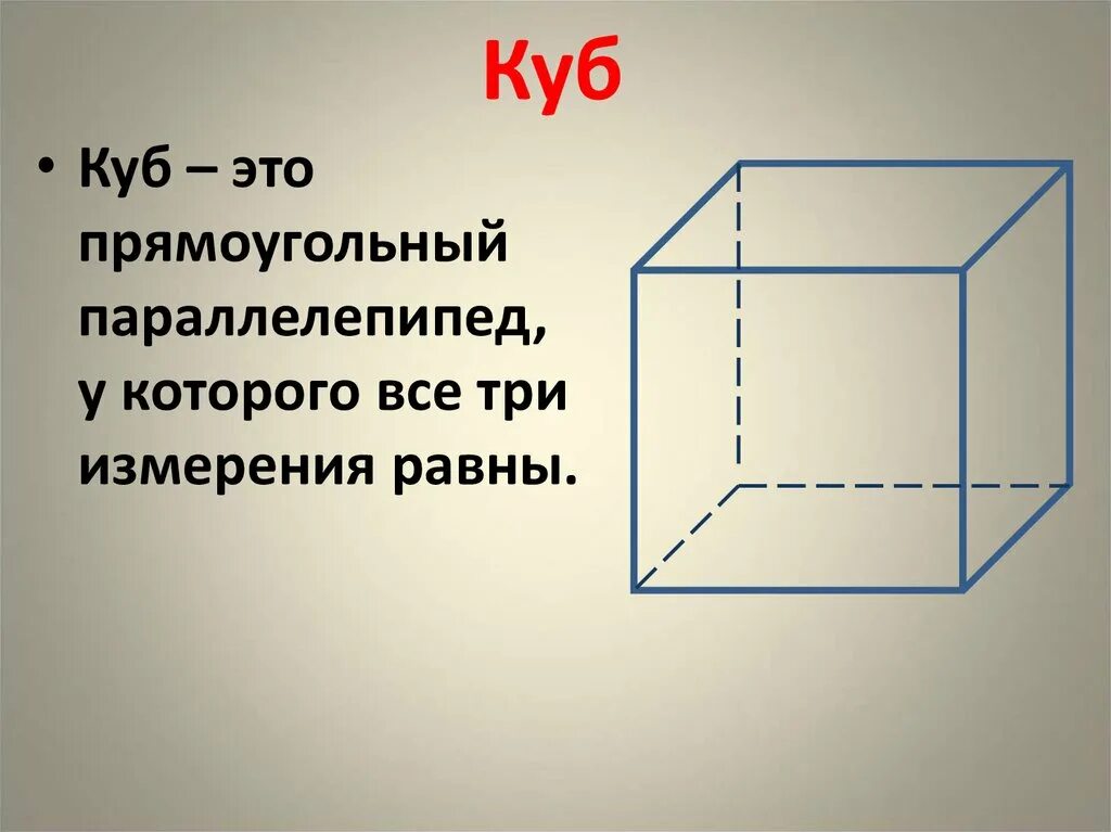 Куб. Прямоугольный параллелепипед. Параллелепипед может быть кубом. Прямоугольный параллелепипед и куб.