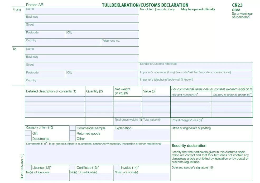 Import declaration. Таможенная декларация форма CN 23. Таможенная декларация CN 23 образец заполнения. Таможенная декларация формы CN 22. Бланк CN 17.