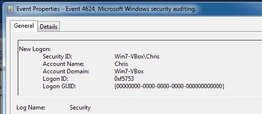 Windows events id