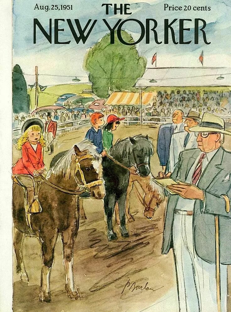 1951 25. The New Yorker 1951. Perry Barlow the New Yorker. Художник Перри Барлоу (обложка журнала the New Yorker)..