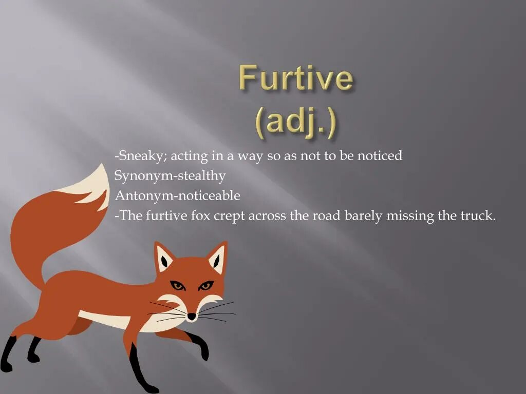 Furtive. Stealthy antonym. Synonym Fox. Furtive Fox Bundle. Переведи fox
