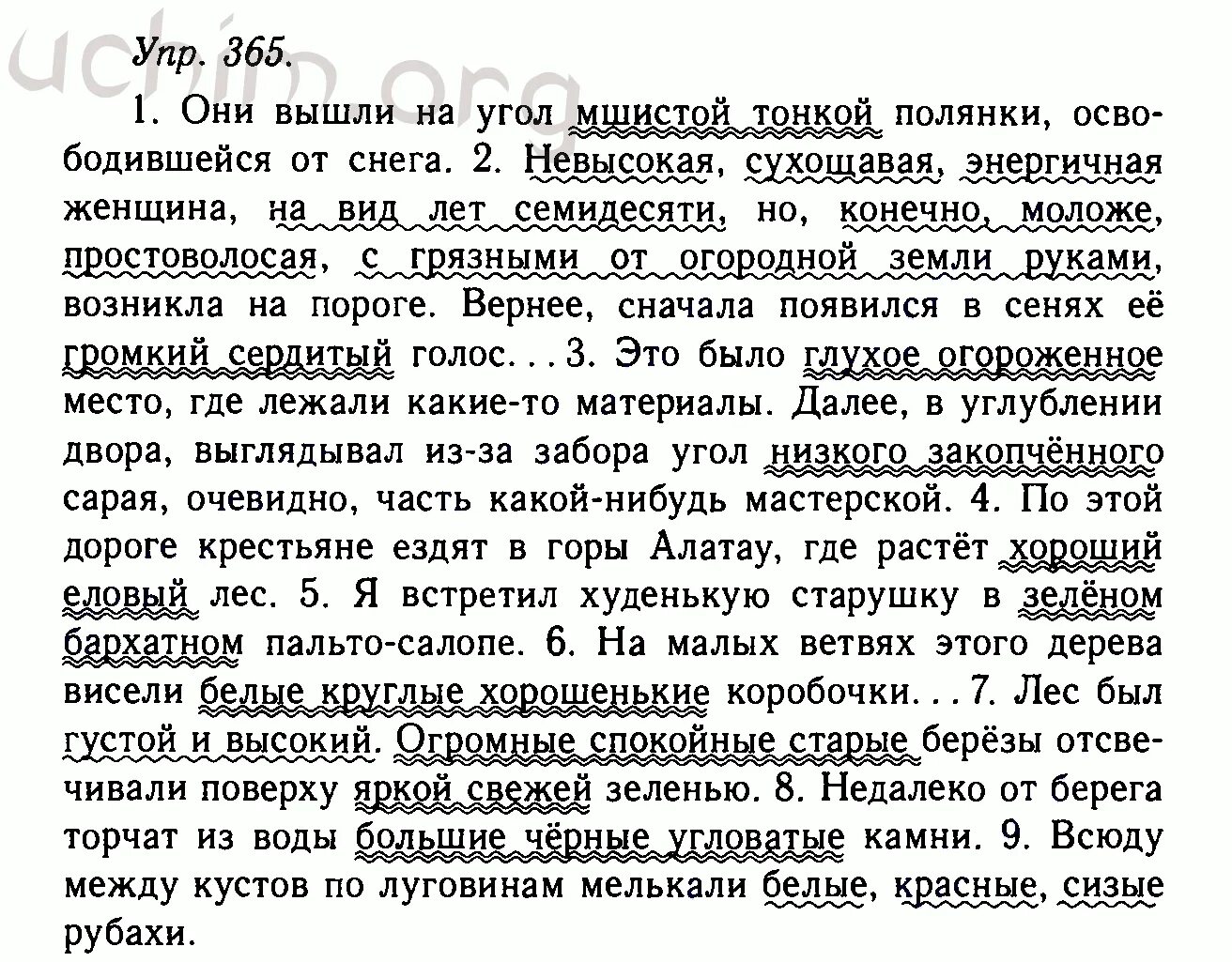 Русский язык 7 класс номер 365. Они вышли на угол мшистой Полянки. Они вышли на угол мшистой тонкой. Они аыгли на угол мшистой тонкой. Они вышли на угол мшистой тонкой Полянки освободившейся.