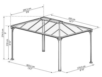 Martinique™ – Беседка Palram – Canopia из поликарбоната Элегантная садовая беседка...