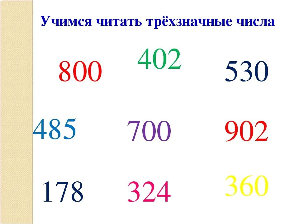 3 значные цифры