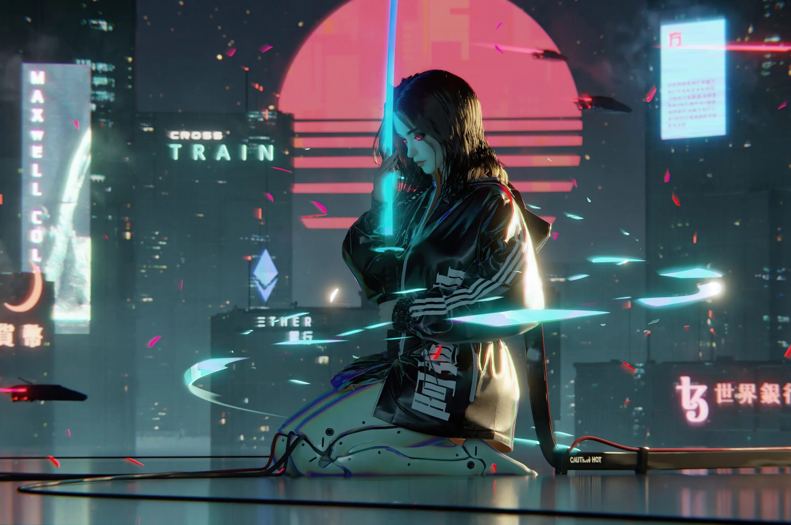 Киберпанк 2.0. Мидзутани Сион Cyberpunk 2077. Киберпанк Самурай девушка киборг. Ребекка киберпанк арт. Киберпанк обои.