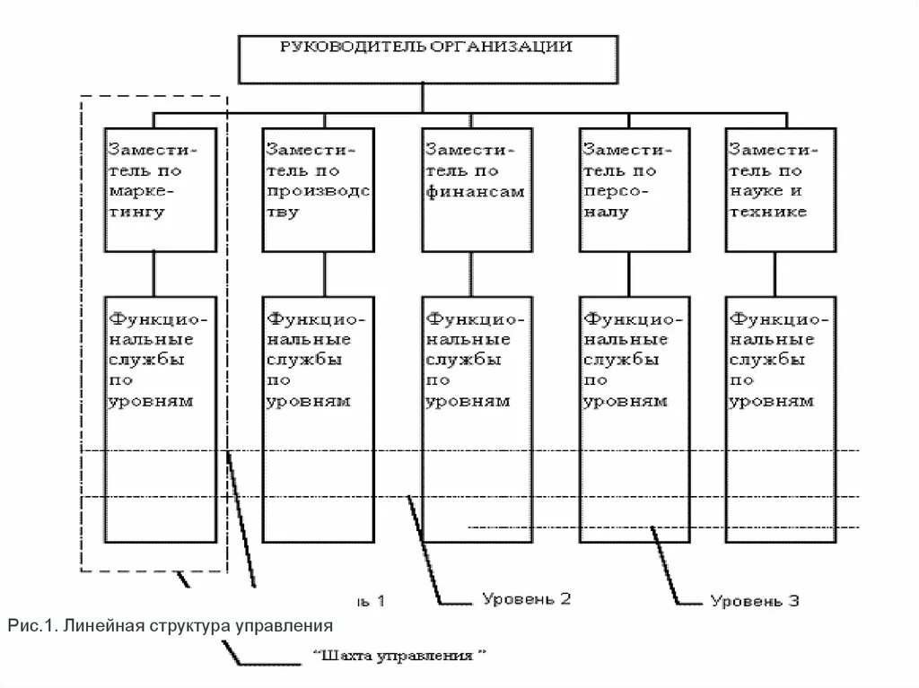 Рис.1. линейная структура управления. Структура организации рис. Организационная структура предприятия рис. Структура организации предприятия АПК. Органы управления апк